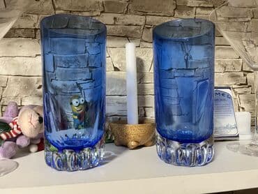 bişmiş şüşə qiyməti: Ваза из цветного стекла хорошего качества по 15 манат каждый высота — 3