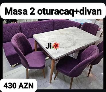 taxt dəmiri: Mətbəx/qonaq otağı üçün tam dəst: - Masa + 2 ədəd oturacaq + künc — 1