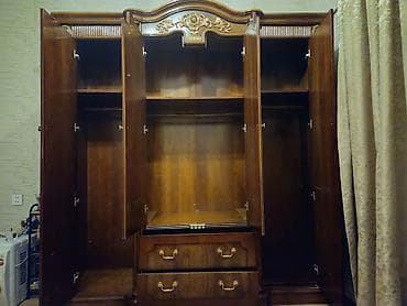 İşlənmiş, 4 qapılı, Siyirməli, Qəhvəyi, Taxta, Açılan, Düz dolab