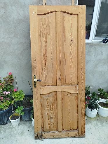 kreditle plastik qapi pencere: Taxta qapı və qutu (kərpic arası üçün) - Material: təbii ağac — 2