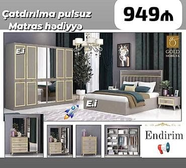 gold mobilya: İkinəfərlik çarpayı, Dolab — 1