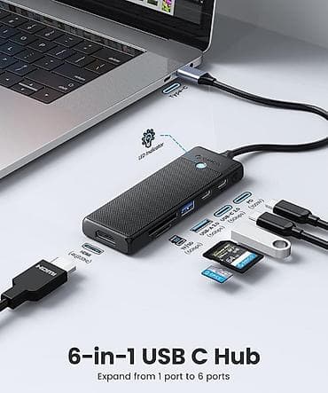 🔥 ORICO PWD-6PS-BK-EP – 6-in-1 USB-C HUB, HDMI 4K, SD/TF və 100W PD