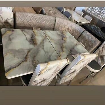 quxna stulu: Mətbəx üçün, Yeni, Açılan, Dördbucaq masa, 4 stul — 10