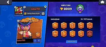 Brawl Stars hesabı - Kupa sayı: 8009 - Liqa: III - Toplanan