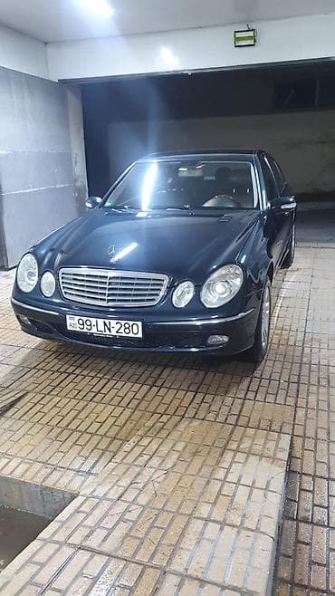 aftamabillər: Mercedes-Benz E‑Class (W211) – Elegance paketi, sedan, tünd göy rəng — 2