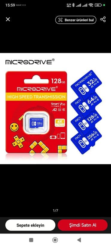 ezviz kamera: 32GB- 10/13₼ 64GB- 13/17₼ 128GB-22/29 ₼ 256GB- 45₼ Orjinal mikro sd — 15