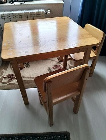 Oğlan və qız üçün, İşlənmiş, Siyirməsiz, Bağça masası, Stullar ilə