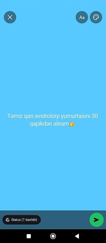 yumurt: Məhsul: Avstralorp cinsinin mayalıl yumurtası Təsvir: - Saf qan — 1