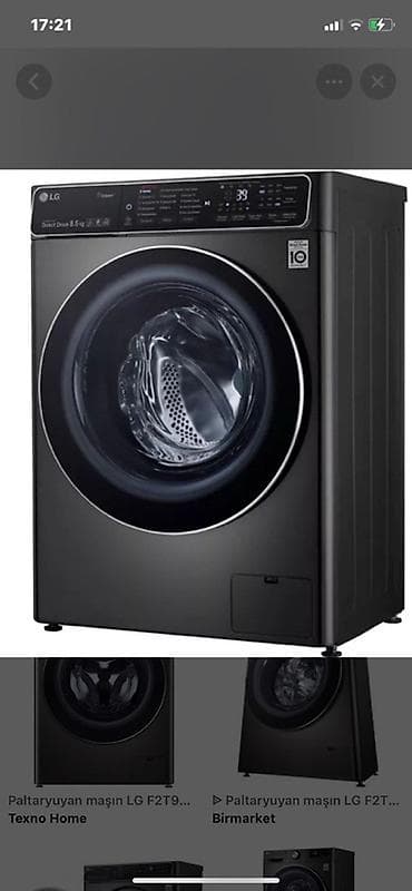 Paltaryuyan maşın LG, 8 kq, Avtomat, Qurutmasız