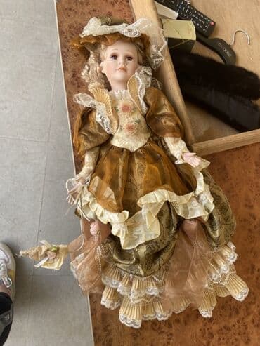 kukla başı: Porcelain kukla – klassik/vintaj üslub - Material: parlaq porselen — 2