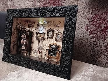 qanadsız mələk: Miniatür interyer kompozisiyası – 3D çərçivə tablo - Qabarıq — 4