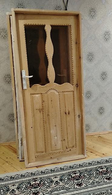 Dekorativ divar panelləri: Taxta otaq qapısı (kərpic ölçülü qutu ilə) - Material: təbii ağac — 1