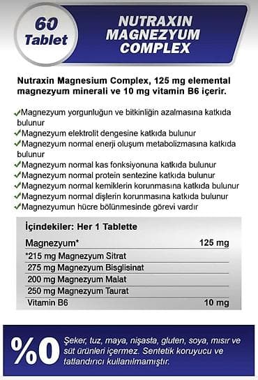 heri xoncalari: Магний Magnesium Məhsul: Nutraxin Vitals Magnesium Complex + Vitamin — 2