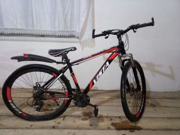 qalin tekerli velosiped: VISTA dağ velosipedi - Güllə kimi qara-qırmızı rəng sxemi, VISTA — 2