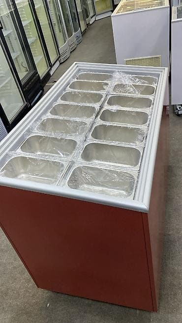 Gelato/çəkmə dondurma vitrini – 12 vannalı - 12 ədəd paslanmayan