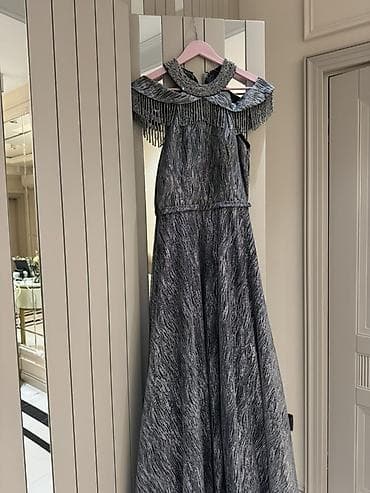 dress: 350azn alinib 1 defe geyinilib Gümüşü naxışlı uzun abiye geyim - — 2