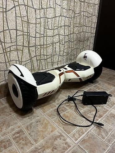 gitara kabel: Elektroskuterl (hoverboard) – 8.5" təkərli, ağ rəngdə, LED işıqlı — 3