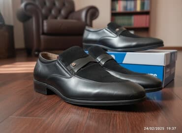 şnurlu kişi mokasinləri: Egemen firması qara rəng təzə Türkiye istehsalı 43 razmer Əcəmi — 1