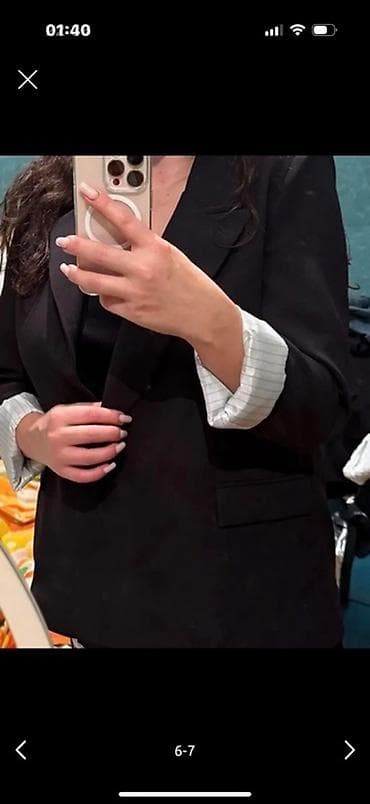 pencəy: Qadın üçün qara blazer - Klassik dizayn, sərbəst düz kəsim - İkiqat — 1