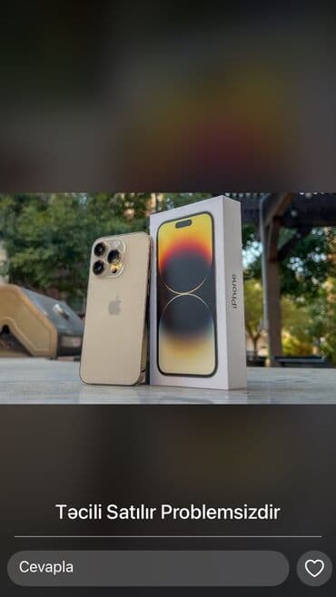 monitör ikinci el: IPhone 14 Pro, 256 GB, Matte Gold, Face ID — 1