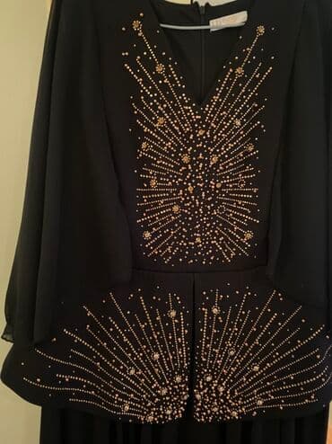 вечернее платье шифоновый: Zərif gecə/libas - Rəng: Qara - Model: Uzun, axıcı ətəkli, üst — 10