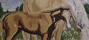 dollar sekilleri: Divar üçün tablo – “Göllükdə atlar” kompozisiyası - Texnika — 3