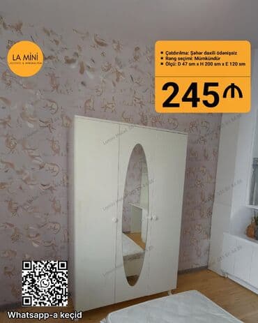 balkon ucun skaflar: Açılan, 3 qapılı Düz dolab, Şifonyer — 1