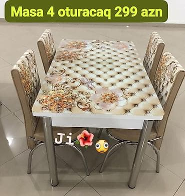 perla stul: Mətbəx/Qonaq otağı üçün yemək dəsti Seçimlər: - Masa + 2 oturacaq — 3