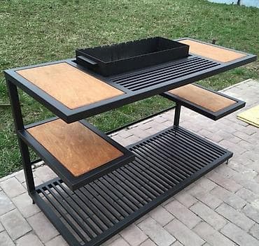 Metall karkaslı bağ üçün manqal stolu - Material: qalın divarlı metal