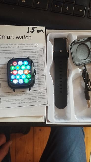 Yeni, Smart saat, Smart, Sensor ekran, rəng - Qara