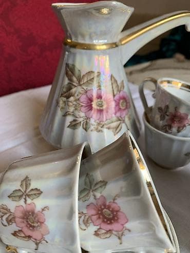 servis destleri: Qəhvə dəsti, rəng - Ağ, Farfor — 4