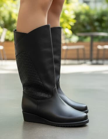 el fecr saat: Новые женские сапожки из натуральной кожи с перфорацией по бокам с — 1