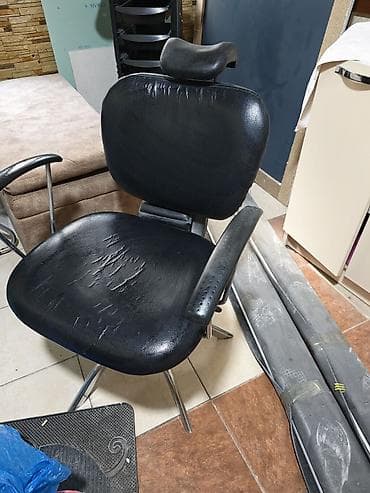 salon kreslosu: Bərbər/kosmetoloji kreslo - Rəng: qara - Material: asan təmizlənən — 3