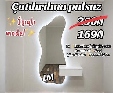 hamam ucun guzgu: Güzgü Divar üçün, Makiyaj üçün, Arxa işıqlı — 1