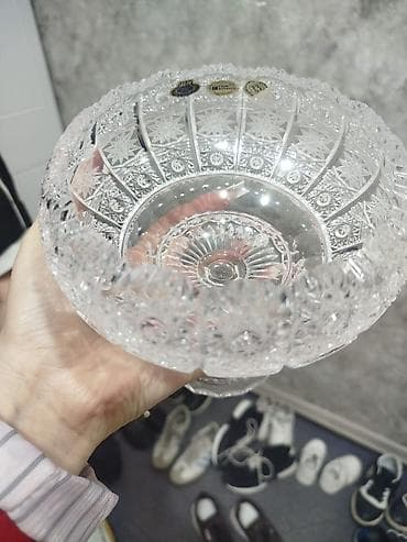 qab qaşıq: Tomun kristal konfeti qabı - Material: qalın, şəffaf kristal şüşə - — 4