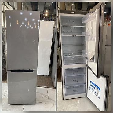 Soyuducu Paltaryuyan televizor vitrinlerin satış mərkəzi: Gümüş rəngli aşağıdan donduruculu iki qapılı soyuducu. - İnverter