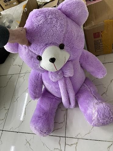 Böyük ölçülü bənövşəyi plyuş ayı oyuncaq - Rəng: açıq bənövşəyi/lilac