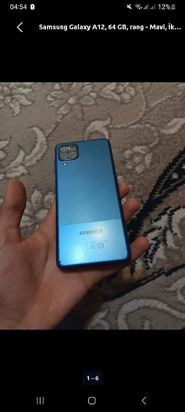 Samsung Galaxy A12, 64 GB, rəng - Mavi, İki sim kartlı