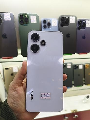 isdenmis telefonlar: Infinix smartfon - Rəng: ağ (parlaq arxa panel, Infinix loqosu) - — 3