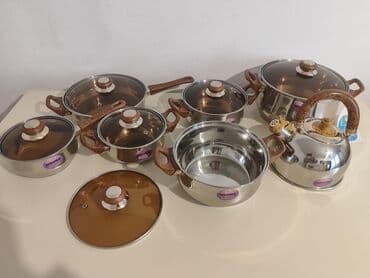 Tava, Qazan, rəng - Gümüşü, Paslanmayan polad