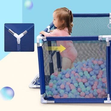 uşaq üçün manej: ♥️Böyük ölçülü uşaq meydançası, Selonis, boz/mavi/qırmızı/ Təsvir — 9