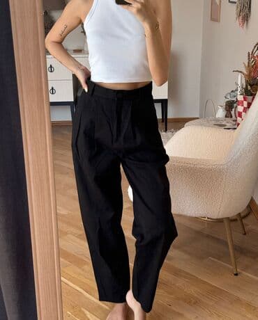женские черные брюки: Брюки, Massimo Dutti, XS (EU 34), S (EU 36), цвет - Черный — 1