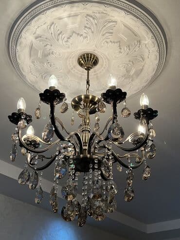 büllur: Çılçıraq, 8 lampa, Metal — 2