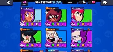 Brawl Stars hesabı – yüksək inkişaf etmiş kolleksiya - Ümumi: 92/101