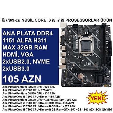 Ana Plata "DDR4 LGA 1151 Alfa H311" ⭐DDR4 LGA 1151 Alfa H311 (Yeni) -