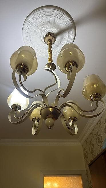 ucuz lusturlar: Çılçıraq, 6 lampa, Metal — 1