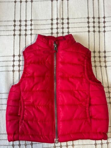 uşaqlar üçün xəz jiletlər: Uşaq geyim dəsti - Qırmızı şişmə jilet: ön hissədə tam uzunluqlu — 1