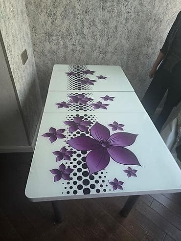 mətbəx stullari: Mətbəx masası, Açılan, Şüşə, Dördbucaq masa — 2