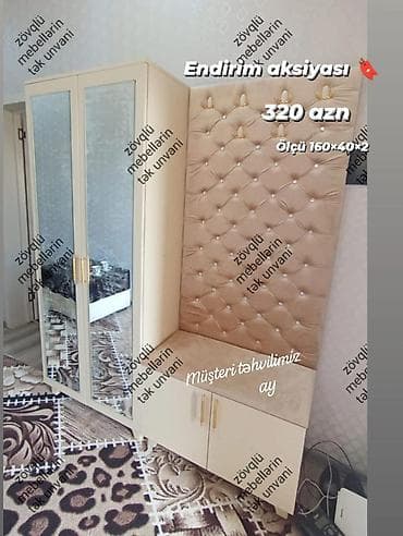 2 qapılı, Güzgülü, Bej, Digər material, Açılan, Düz dolab