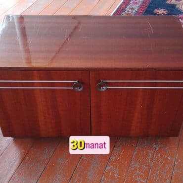 репетитор по геометрии 6 класс: Məişət əşyaları və mebel satılır: - Dairəvi kiçik masa: qara rəng — 4